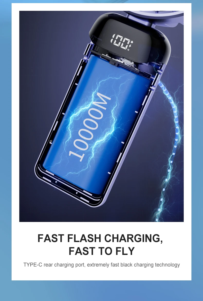 Portable Neck Fan with LED Display - Hands-Free Wearable Personal Fan with Phone Holder - Image 14