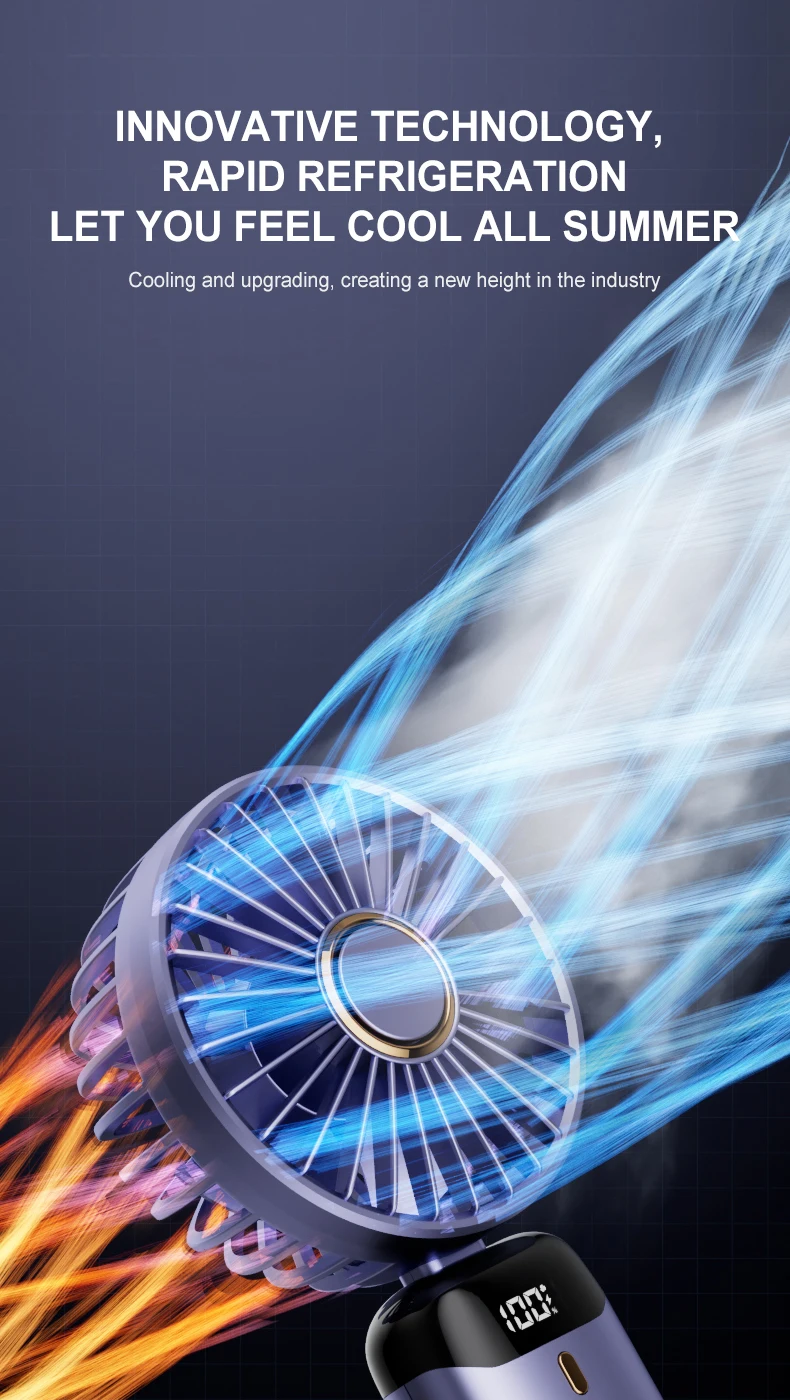 Portable Neck Fan with LED Display - Hands-Free Wearable Personal Fan with Phone Holder - Image 16