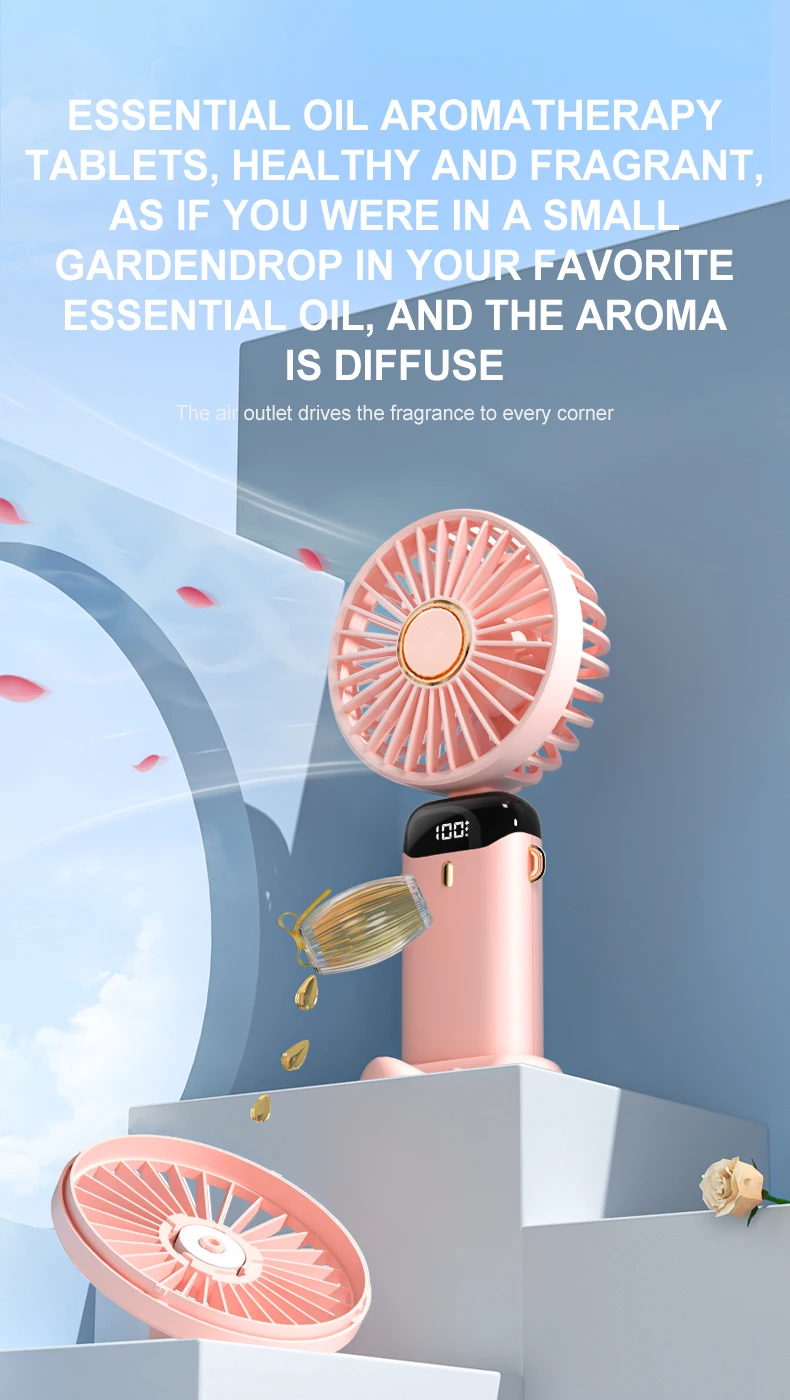 Portable Neck Fan with LED Display - Hands-Free Wearable Personal Fan with Phone Holder - Image 22