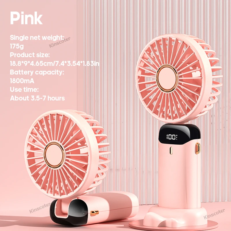 Portable Neck Fan with LED Display - Hands-Free Wearable Personal Fan with Phone Holder - Image 6