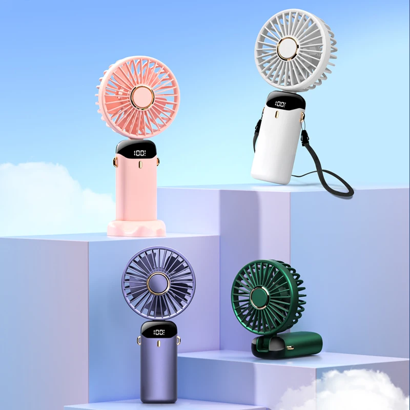 Portable Neck Fan with LED Display - Hands-Free Wearable Personal Fan with Phone Holder - Image 5