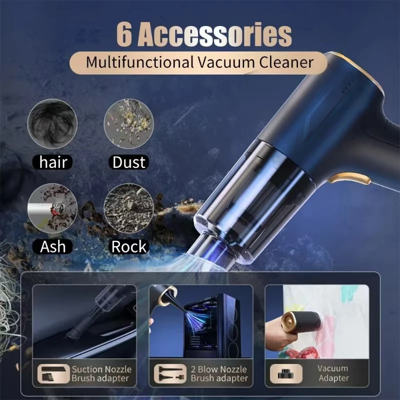 Wireless Car Vacuum Cleaner 98000PA - Powerful Handheld Cordless Vacuum for Car & Home - Image 6